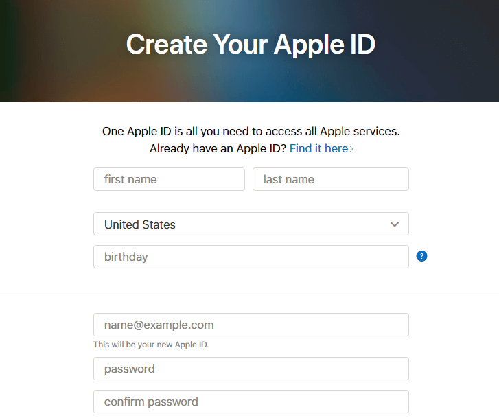 AppleID account register.png