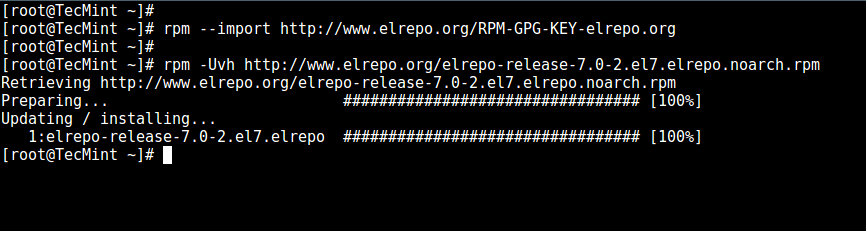 CentOS 7 上启用 ELRepo 仓库